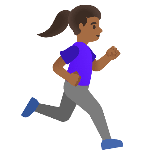 Woman Running Facing Right Medium Dark Skin Tone Emoji from Noto Emojis Set