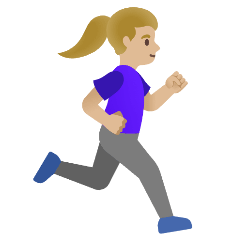 Woman Running Facing Right Medium Light Skin Tone Emoji from Noto Emojis Set