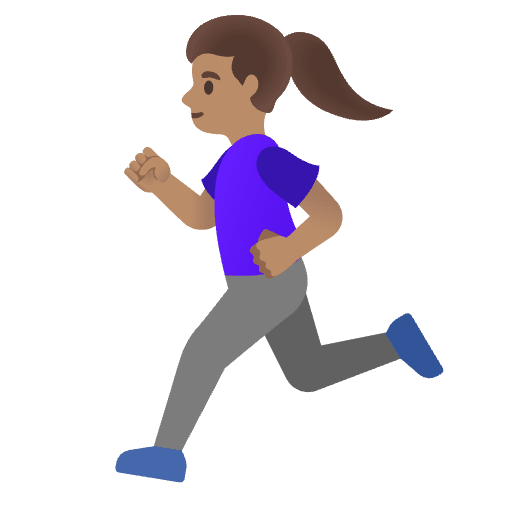Woman Running Medium Skin Tone Element from Noto Emojis Set