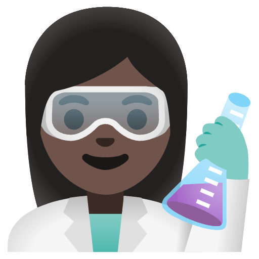 Woman Scientist Dark Skin Tone Emoji from Noto Emoji Set