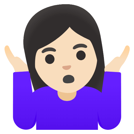 Woman Shrugging Light Skin Tone Emoji from Noto Emojis Set