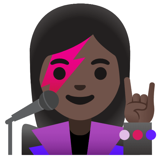 Woman Singer Dark Skin Tone Emoji from Noto Emojis Set