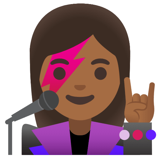 Woman Singer Medium Dark Skin Tone Emoji from Noto Emoji Set