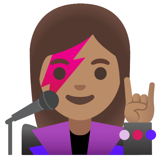Woman Singer Medium Skin Tone Element from Noto Emojis Set