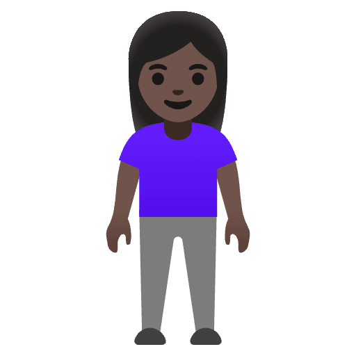 Woman Standing Dark Skin Tone Emoji from Noto Emojis Set