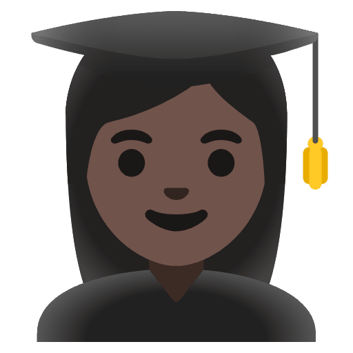 Woman Student Dark Skin Tone Emoji from Noto Emojis Set