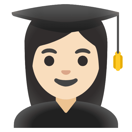 Woman Student Light Skin Tone Emoji from Noto Emojis Set