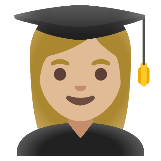 Woman Student Medium Light Skin Tone Element from Noto Emojis Set