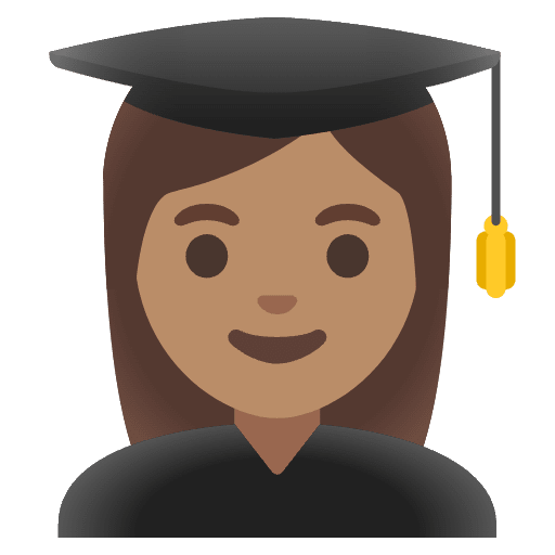 Woman Student Medium Skin Tone Emoji from Noto Emojis Set