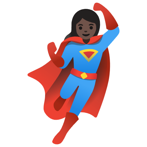 Woman Superhero Dark Skin Tone Emoji from Noto Emoji Set
