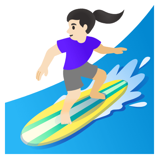 Woman Surfing Light Skin Tone Emoji from Noto Emoji Set