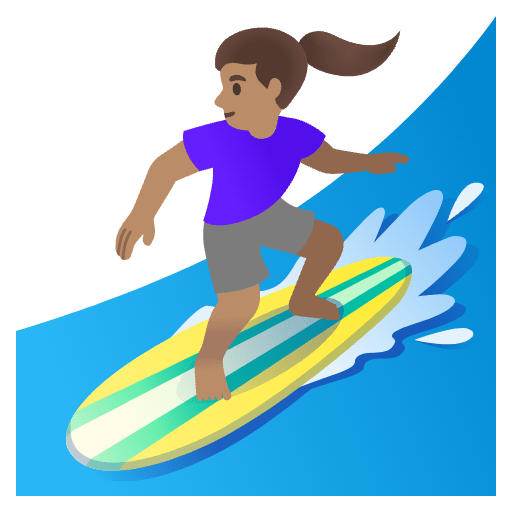 Woman Surfing Medium Skin Tone Element from Noto Emojis Set