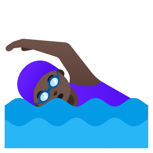 Woman Swimming Dark Skin Tone Element from Noto Emojis Set
