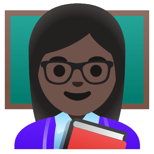 Woman Teacher Dark Skin Tone Element from Noto Emojis Set