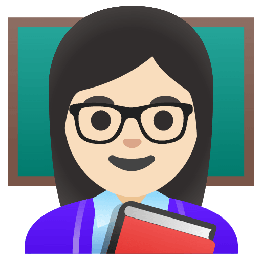 Woman Teacher Light Skin Tone Emoji from Noto Emoji Set