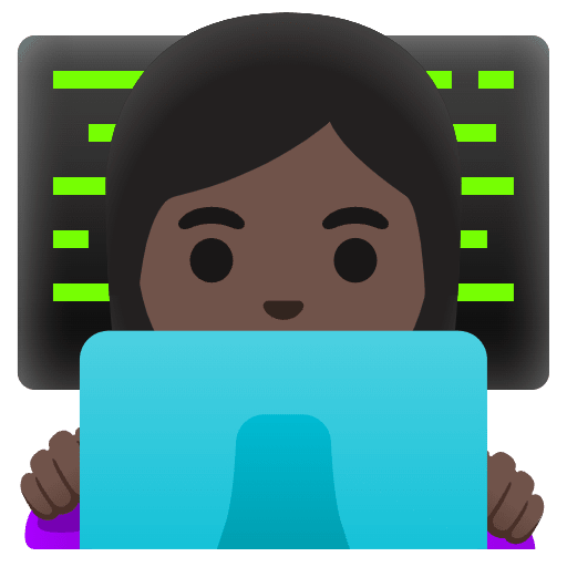 Woman Technologist Dark Skin Tone Emoji from Noto Emoji Set