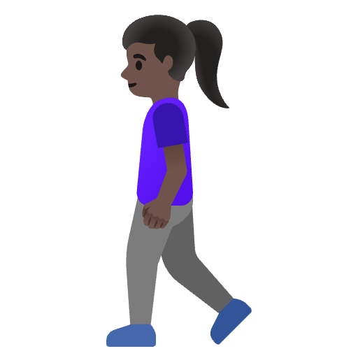 Woman Walking Dark Skin Tone Element from Noto Emojis Set