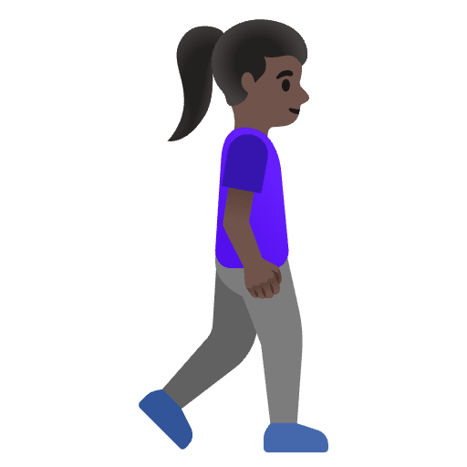 Woman Walking Facing Right Dark Skin Tone Emoji from Noto Emoji Set