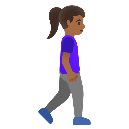 Woman Walking Facing Right Medium Dark Skin Tone Emoji from Noto Emojis Set