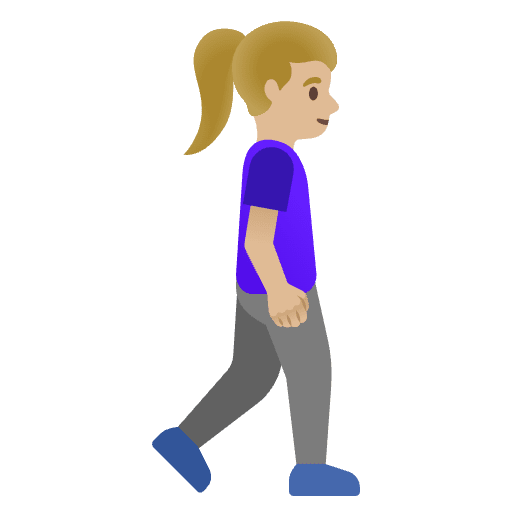 Woman Walking Facing Right Medium Light Skin Tone Emoji from Noto Emoji Set
