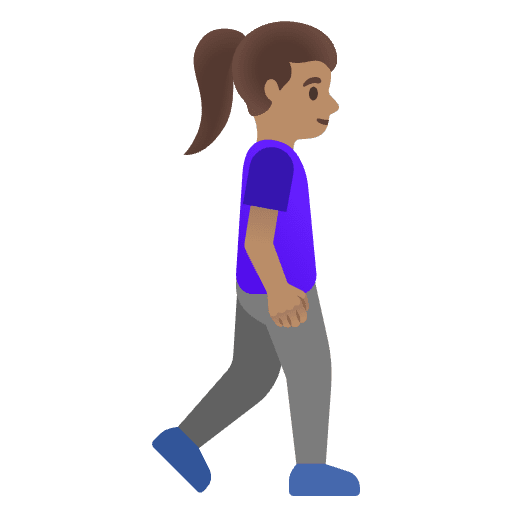 Woman Walking Facing Right Medium Skin Tone Emoji from Noto Emojis Set