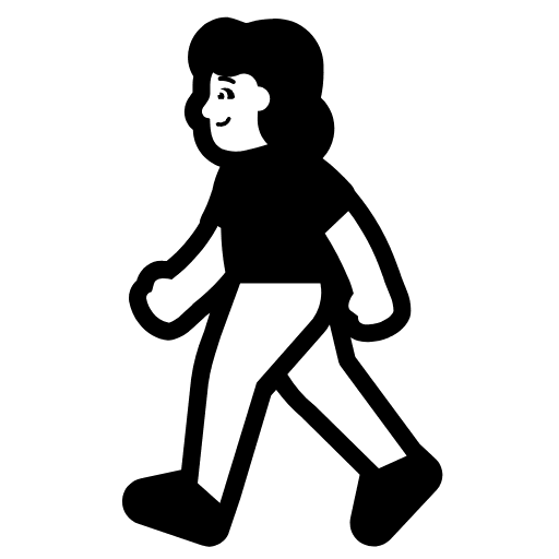 Woman Walking High Contrast Default Element from Fluent Emoji High Contrast Set