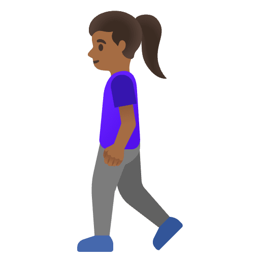Woman Walking Medium Dark Skin Tone Emoji from Noto Emojis Set