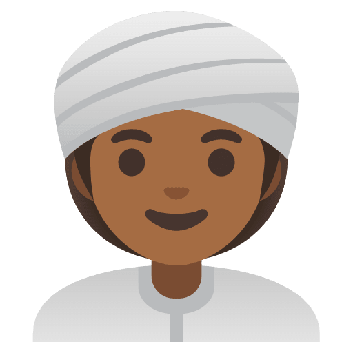 Woman Wearing Turban Medium Dark Skin Tone Emoji from Noto Emojis Set