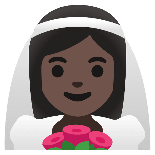 Woman With Veil Dark Skin Tone Emoji from Noto Emojis Set