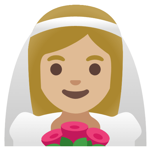 Woman With Veil Medium Light Skin Tone Emoji from Noto Emojis Set