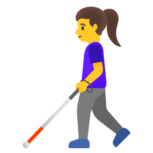 Woman With White Cane Element from Noto Emojis Set