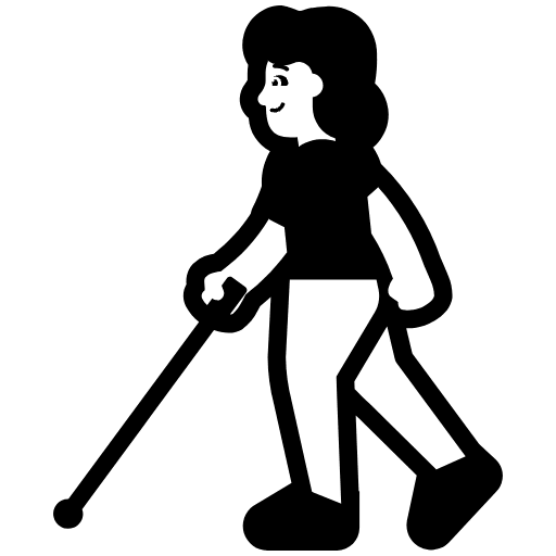 Woman With White Cane High Contrast Default Element from Fluent Emoji High Contrast Set