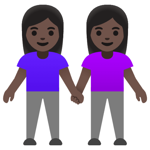 Women Holding Hands Dark Skin Tone Emoji from Noto Emoji Set
