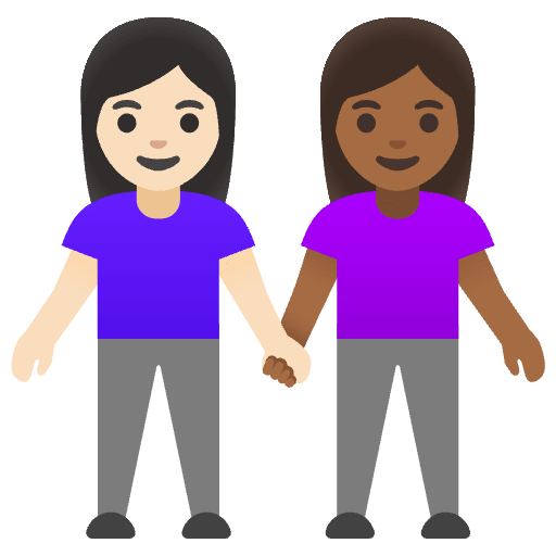 Women Holding Hands Light Skin Tone Medium Dark Skin Tone Emoji from Noto Emojis Set