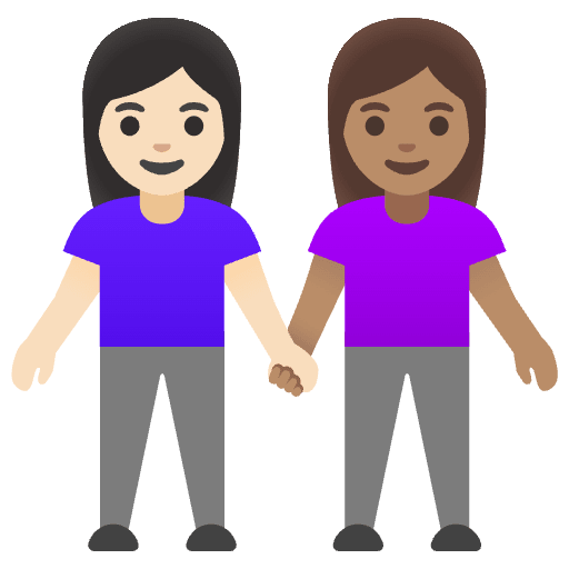Women Holding Hands Light Skin Tone Medium Skin Tone Emoji from Noto Emojis Set
