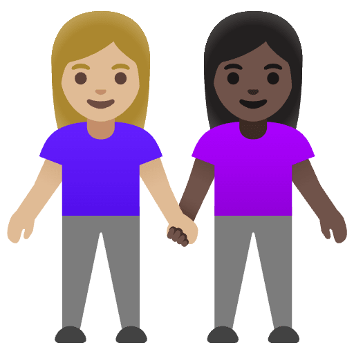 Women Holding Hands Medium Light Skin Tone Dark Skin Tone Emoji from Noto Emoji Set