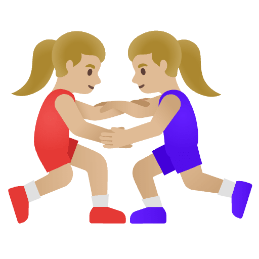 Wrestling Kids Emoji from Noto Emojis Set