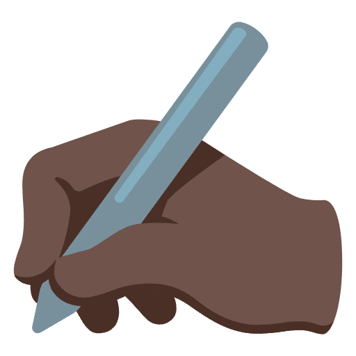 Writing Hand Dark Skin Tone Element from Noto Emojis Set