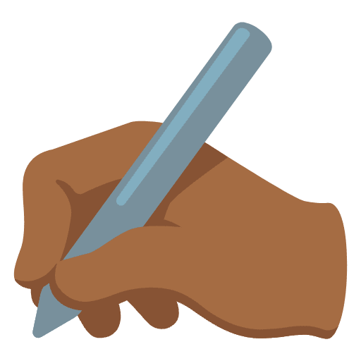 Writing Hand Medium Dark Skin Tone Element from Noto Emojis Set