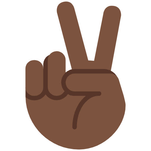 Victory Hand Dark Skin Tone Emoji from Twemoji Set
