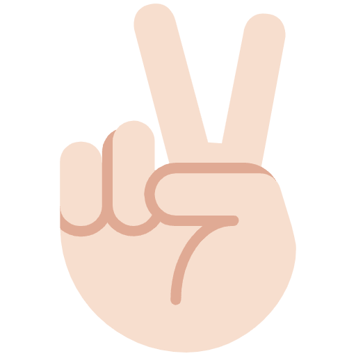 Victory Hand Light Skin Tone Emoji from Twemoji Set