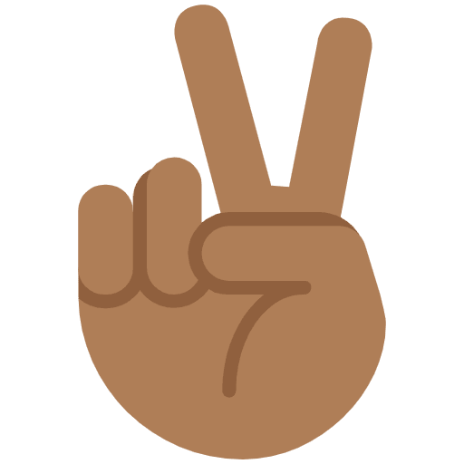 Victory Hand Medium Dark Skin Tone Emoji from Twemoji Emoji Set