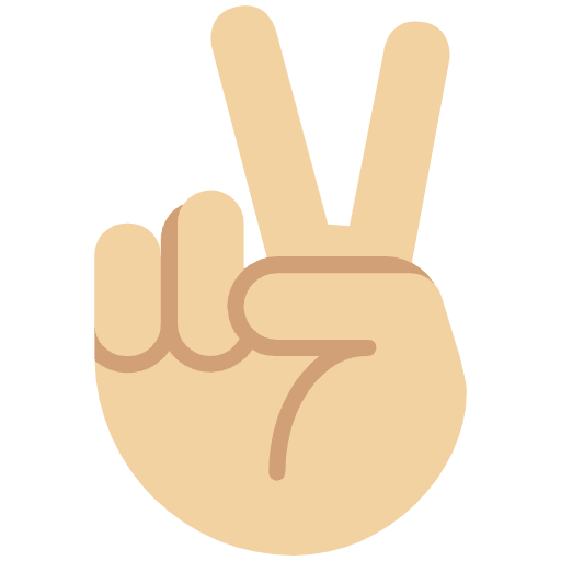 Victory Hand Medium Light Skin Tone Emoji from Twemoji Set