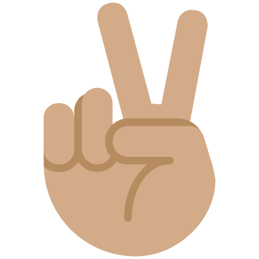 Victory Hand Medium Skin Tone Emoji from Twemoji Set