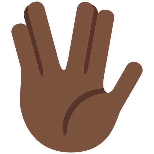 Vulcan Salute Dark Skin Tone Element from Twemoji Emoji Set
