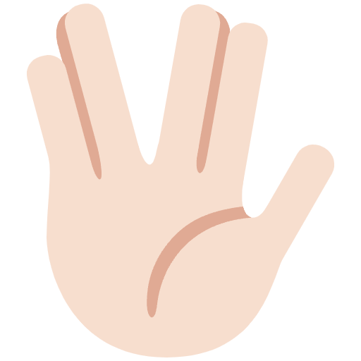 Vulcan Salute Light Skin Tone Emoji from Twemoji Emoji Set