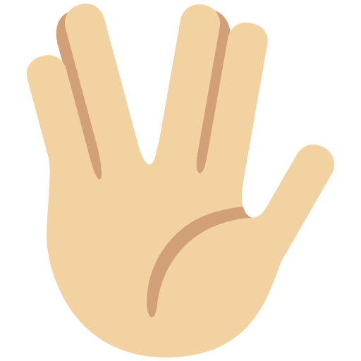 Vulcan Salute Medium Light Skin Tone Emoji from Twemoji Emoji Set