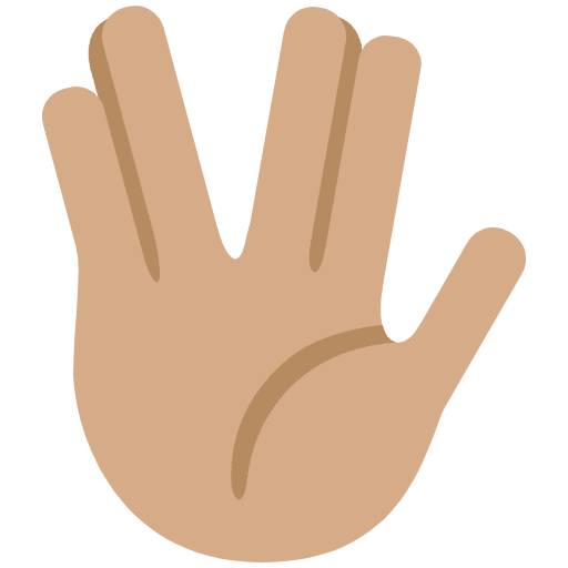 Vulcan Salute Medium Skin Tone Emoji from Twemoji Emoji Set