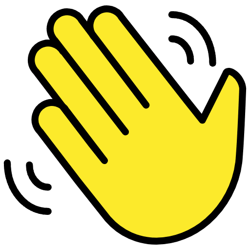 Waving Hand Emoji from OpenMoji Emoji Set