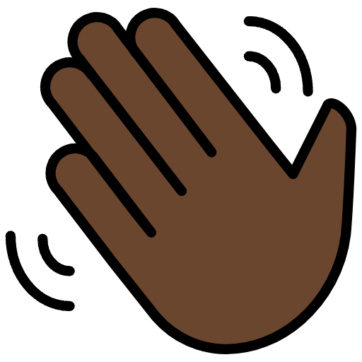 Waving Hand Dark Skin Tone Emoji from OpenMoji Set